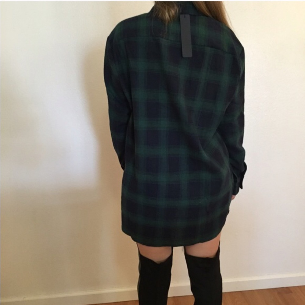 Leah Green Plaid Oversized Boyfriend Flannel - Picture 5 of 7